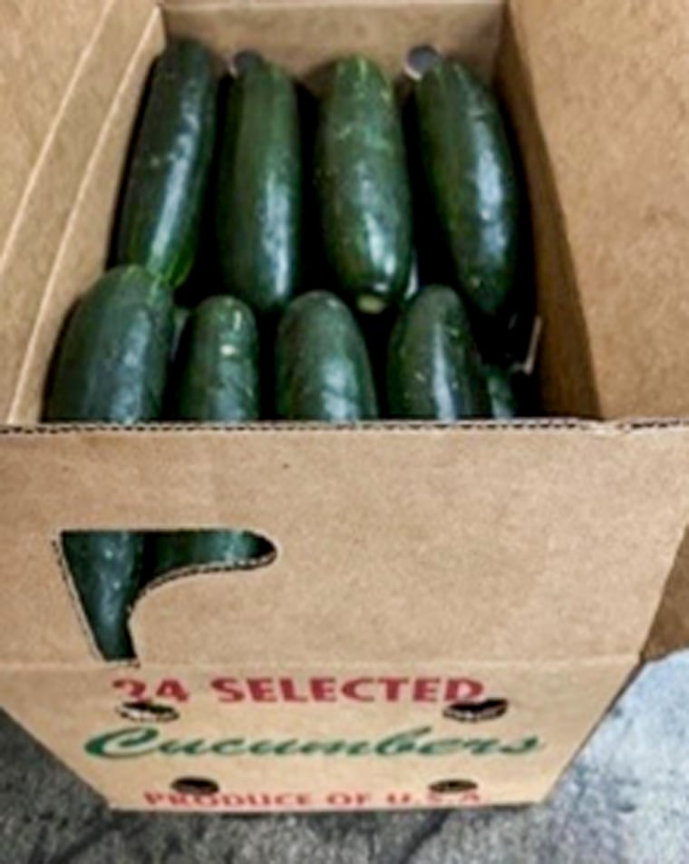 A box of cucumbers.